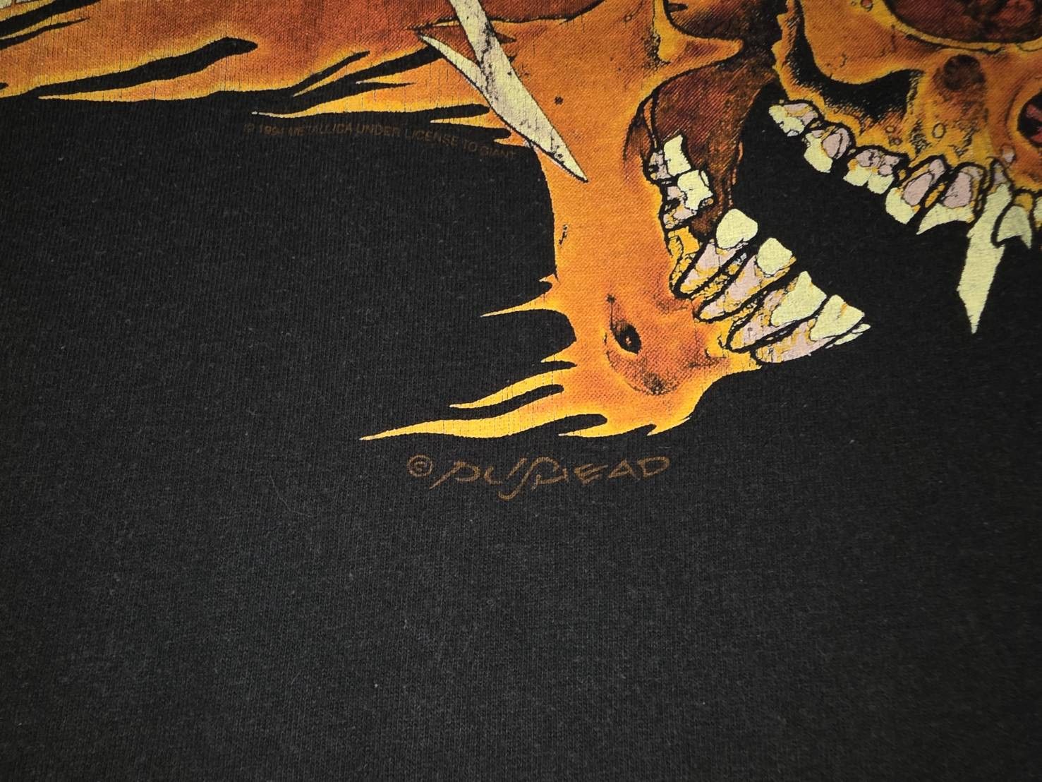 Band Tees Vintage Metallica Pushead Flaming sun ©1994 T-shirt Size US L / EU 52-54 / 3 - 4 Thumbnail