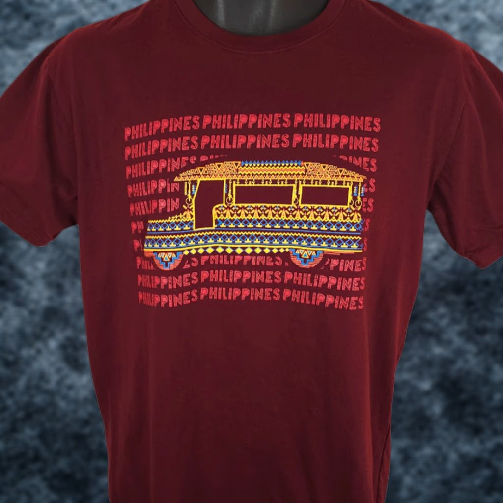 Vintage Kamisa Philippines Jeepney T Shirt Mens Medium Red Travel Destination Tee Size US M / EU 48-50 / 2 - 1 Thumbnail