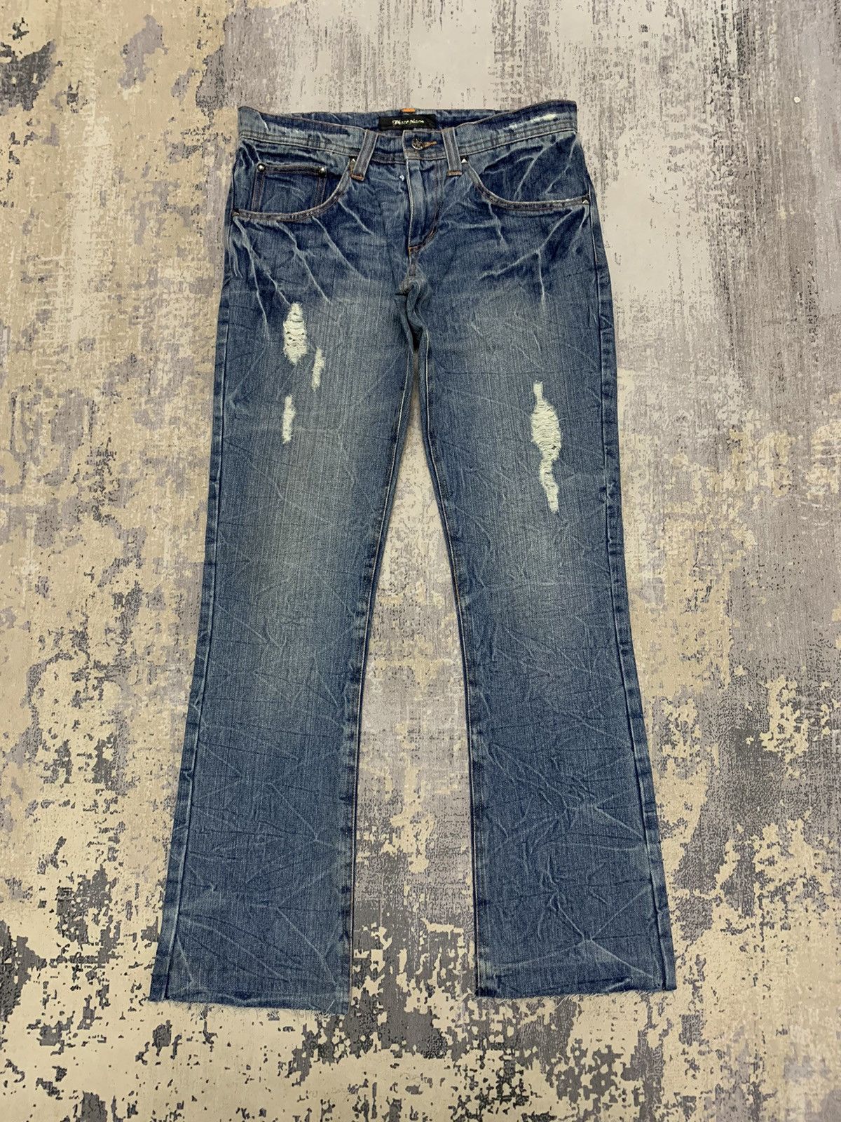 If Six Was Nine Archive Japanese Place Plan Attack Violence Flare Jeans Y2K Size US 30 / EU 46 - 2 Thumbnail