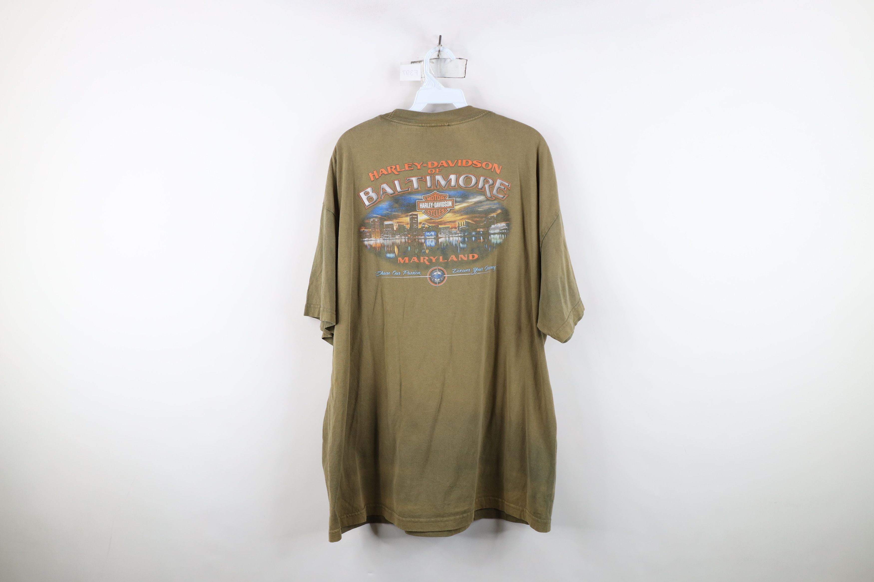 Harley Davidson Vintage Harley Davidson Spell Out Eagle Baltimore T-Shirt Size US XXL / EU 58 / 5 - 12 Thumbnail