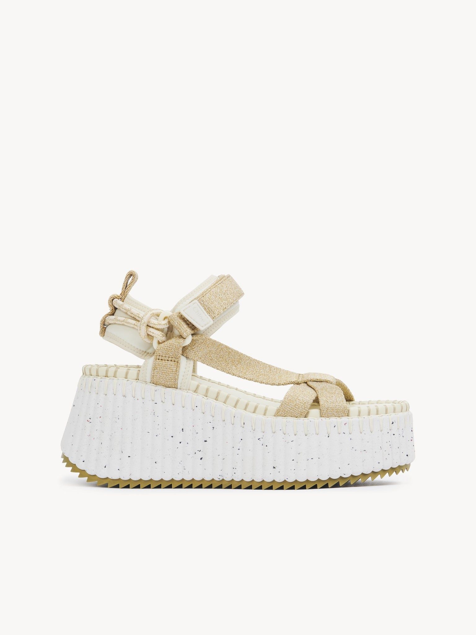 Chloe oc11z0625 Nama Wedge Sandals in Gold/Ivory Size US 8 / IT 38 - 1 Thumbnail