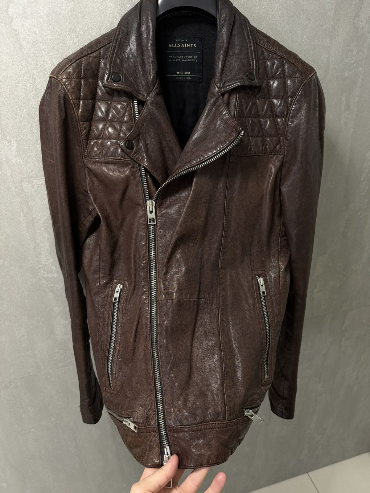 Allsaints AllSaints distressed Conroy Leather Biker Jacket, Oxblood Size US M / EU 48-50 / 2 - 13 Thumbnail
