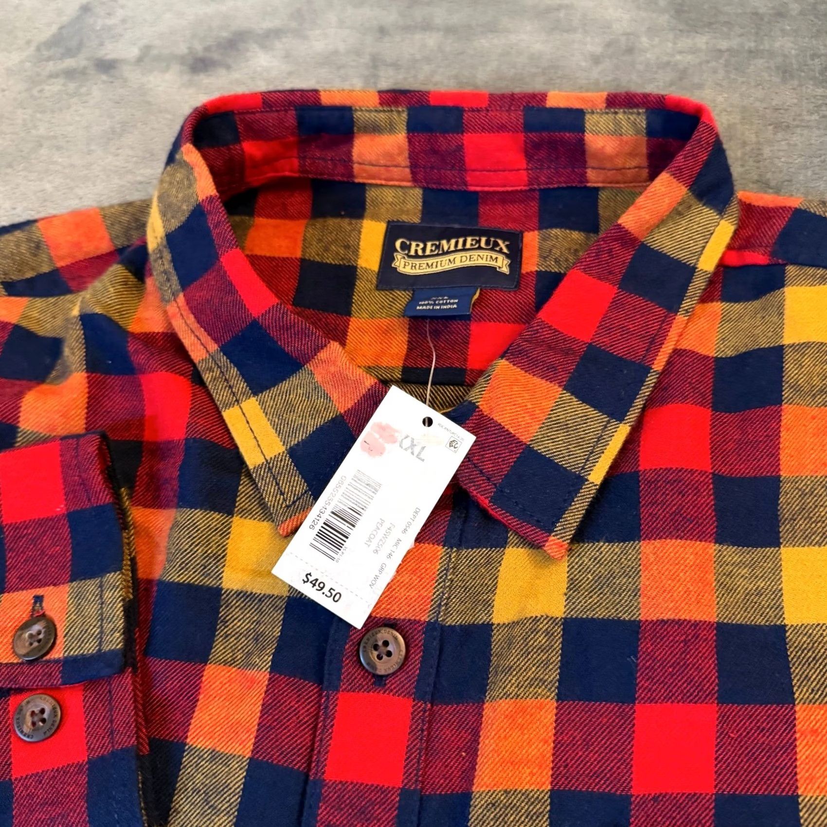 Cremieux Cremieux Premium Denim Flannel Shirt Mens XXL Red Yellow Blue Buffalo Check NWT Size US XXL / EU 58 / 5 - 4 Thumbnail