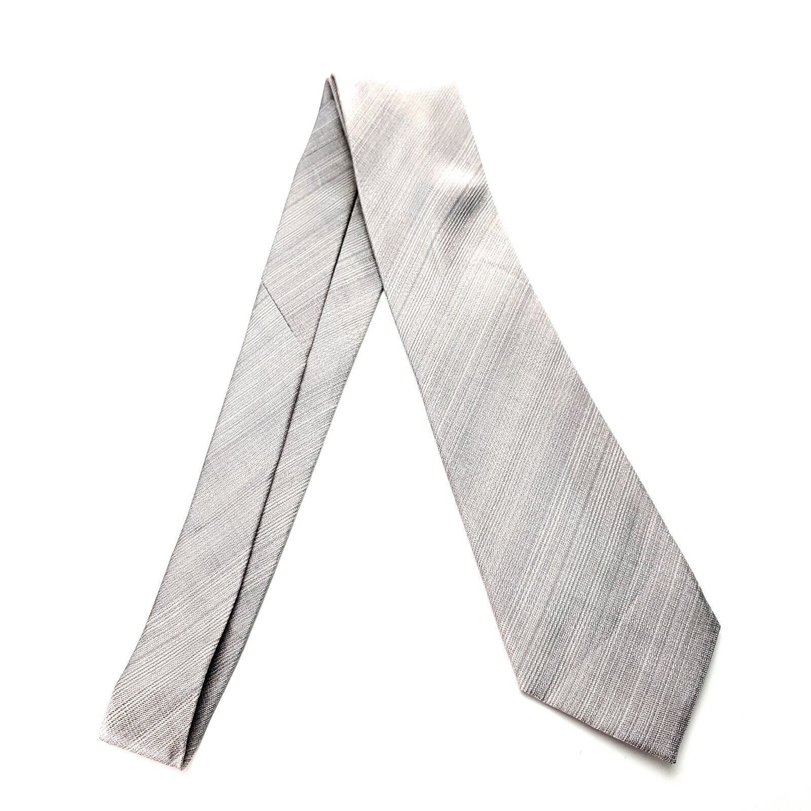 Kenneth Cole Kenneth Cole Reaction Silk Tie Silver Beige Woven Striped Size ONE SIZE - 6 Thumbnail