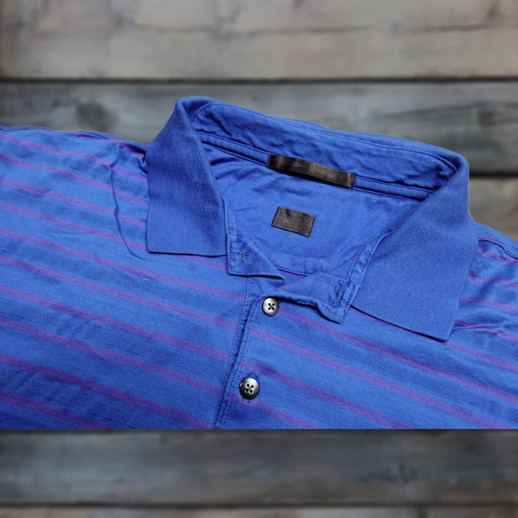 Nike Vintage Nike Tiger Woods Polo Mens XL Blue Stripe Short Sleeve Shirt Soft Size US XL / EU 56 / 4 - 1 Thumbnail