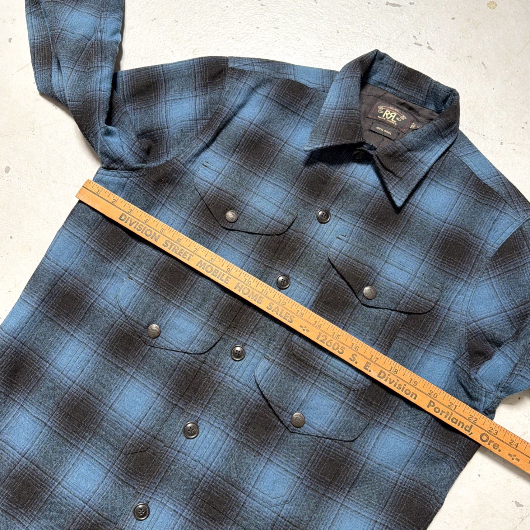 Ralph Lauren RRL Ralph Lauren Ombré Shadow Plaid Wool Lined Work Shirt-Jacket M Size US M / EU 48-50 / 2 - 2 Thumbnail