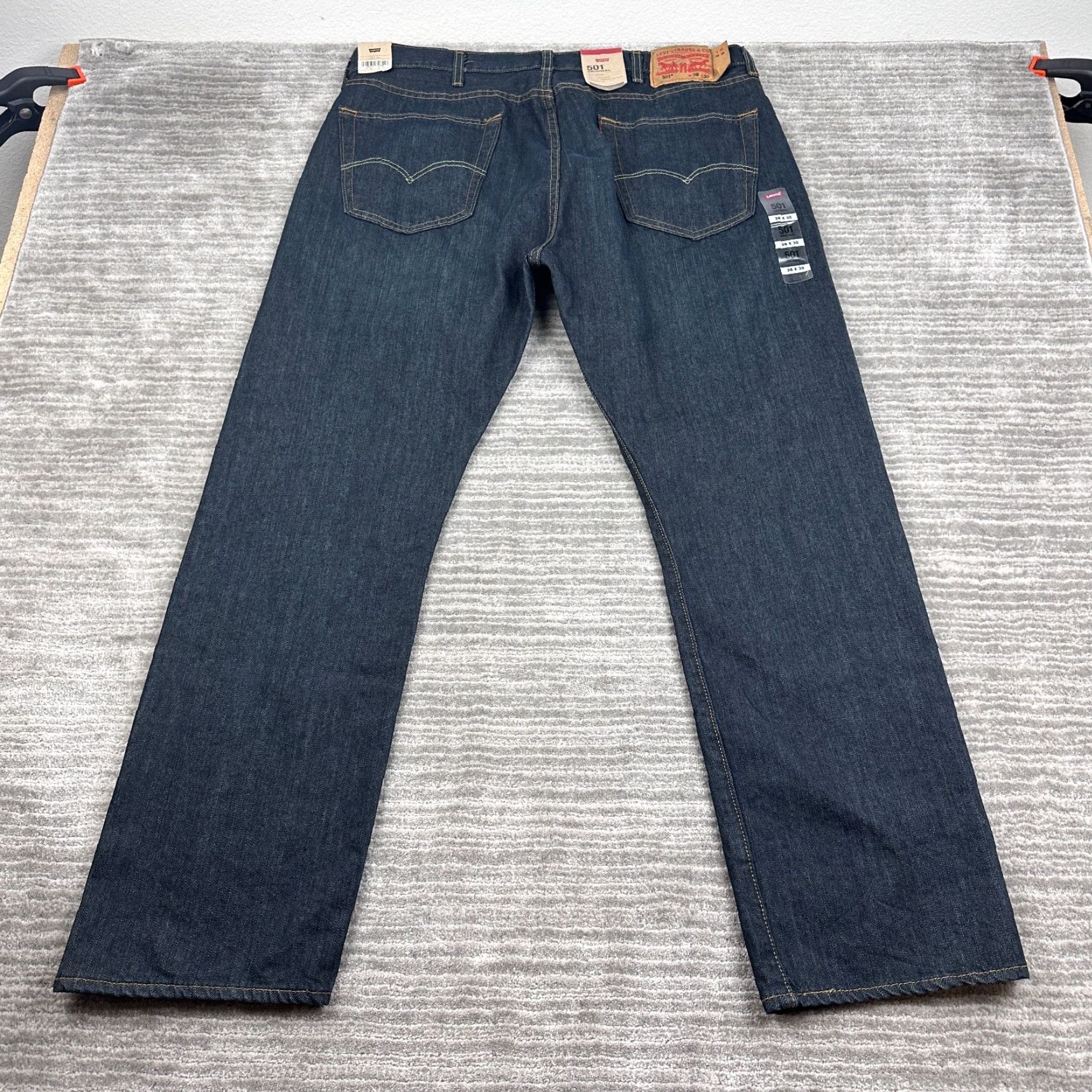 Levi's Levis 501 Jeans NEW Mens 38x30 Blue Denim Cotton Casual Adult Size US 38 / EU 54 - 2 Thumbnail