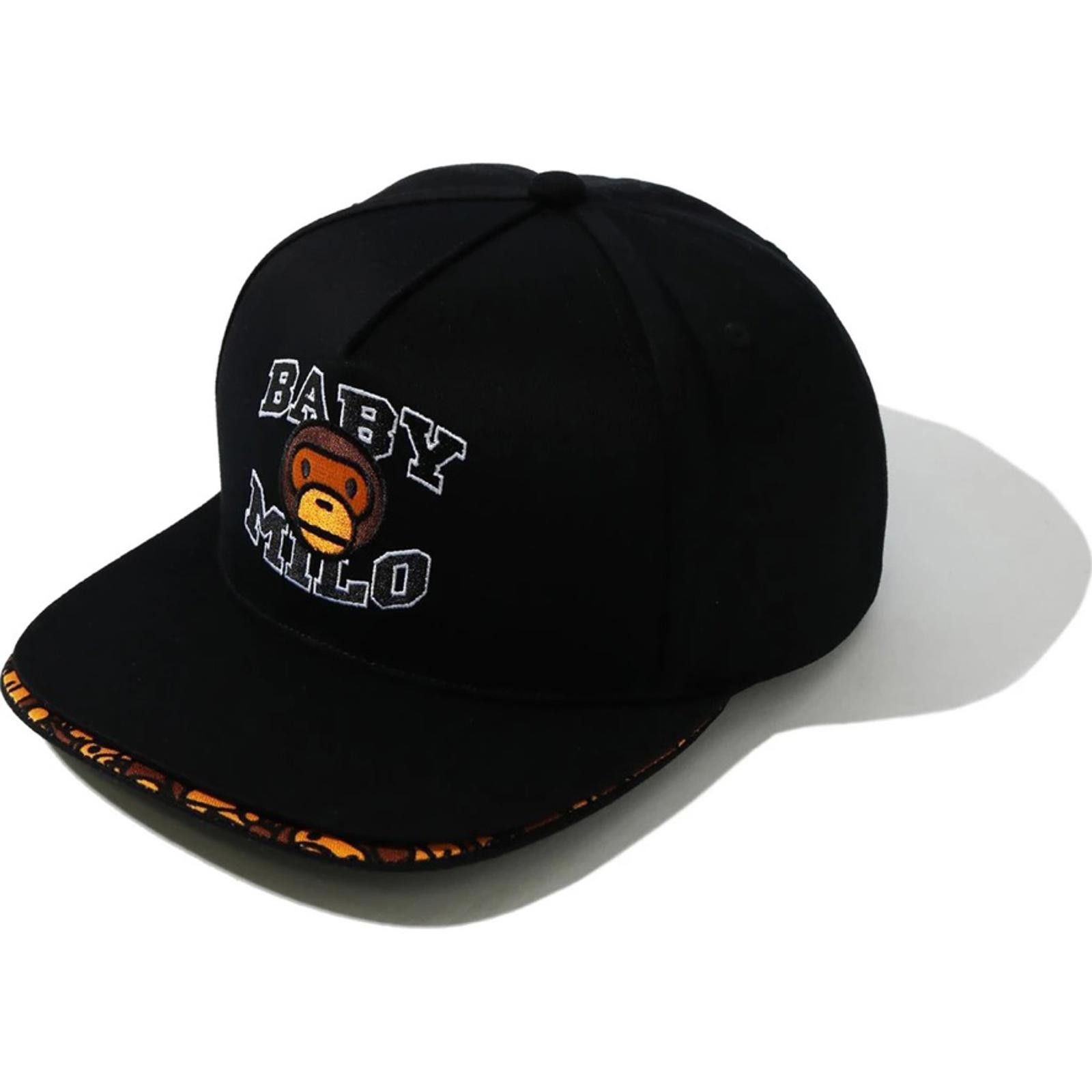 Bape BAPE x Baby Milo Snapback Hat w/ Double Brim Black All-Over Size ONE SIZE - 8 Thumbnail