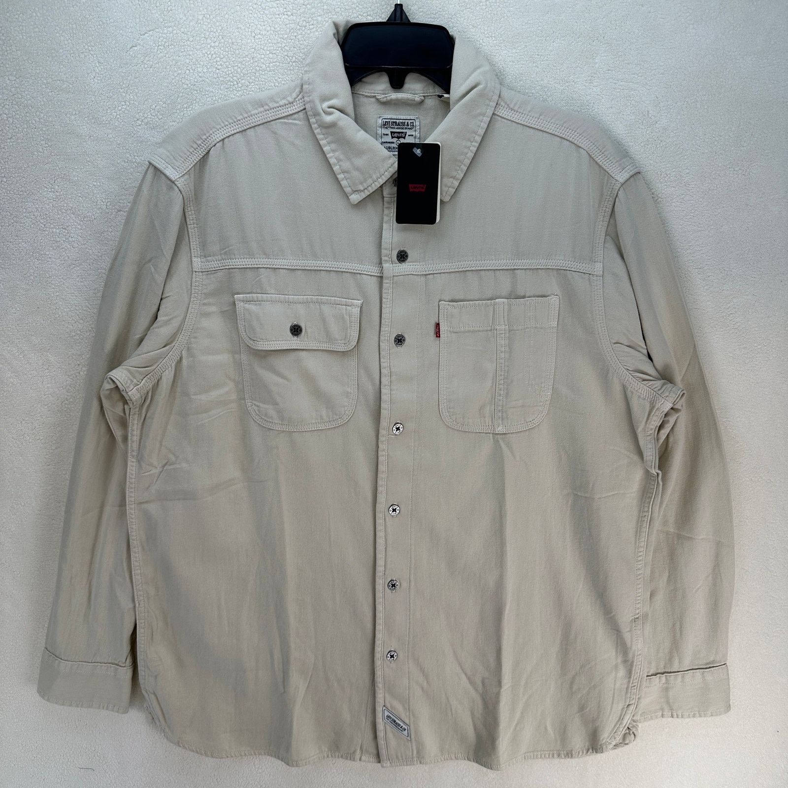 Levi's LEVI'S MEN'S LARGE AUBURN WORKER SHIRT BEIGE Size US L / EU 52-54 / 3 - 1 Thumbnail