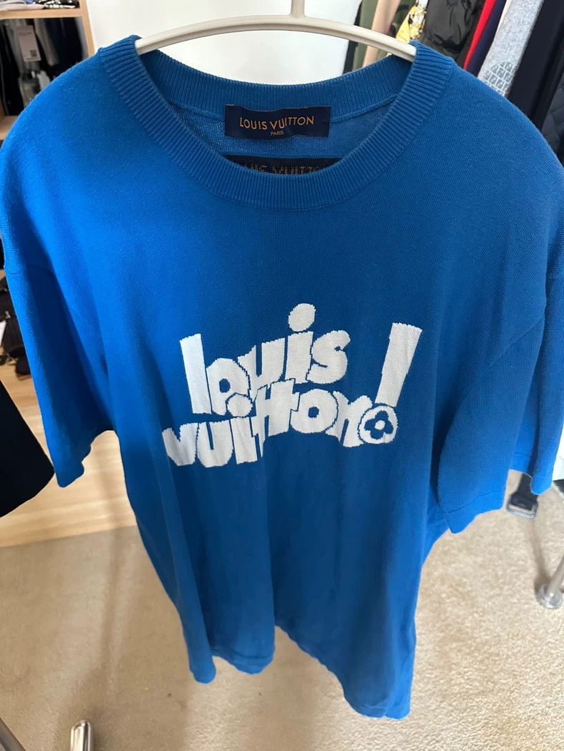Other Louis Vuitton Blue monogrammed embroidered knit short slee Size US L / EU 52-54 / 3 - 1 Thumbnail
