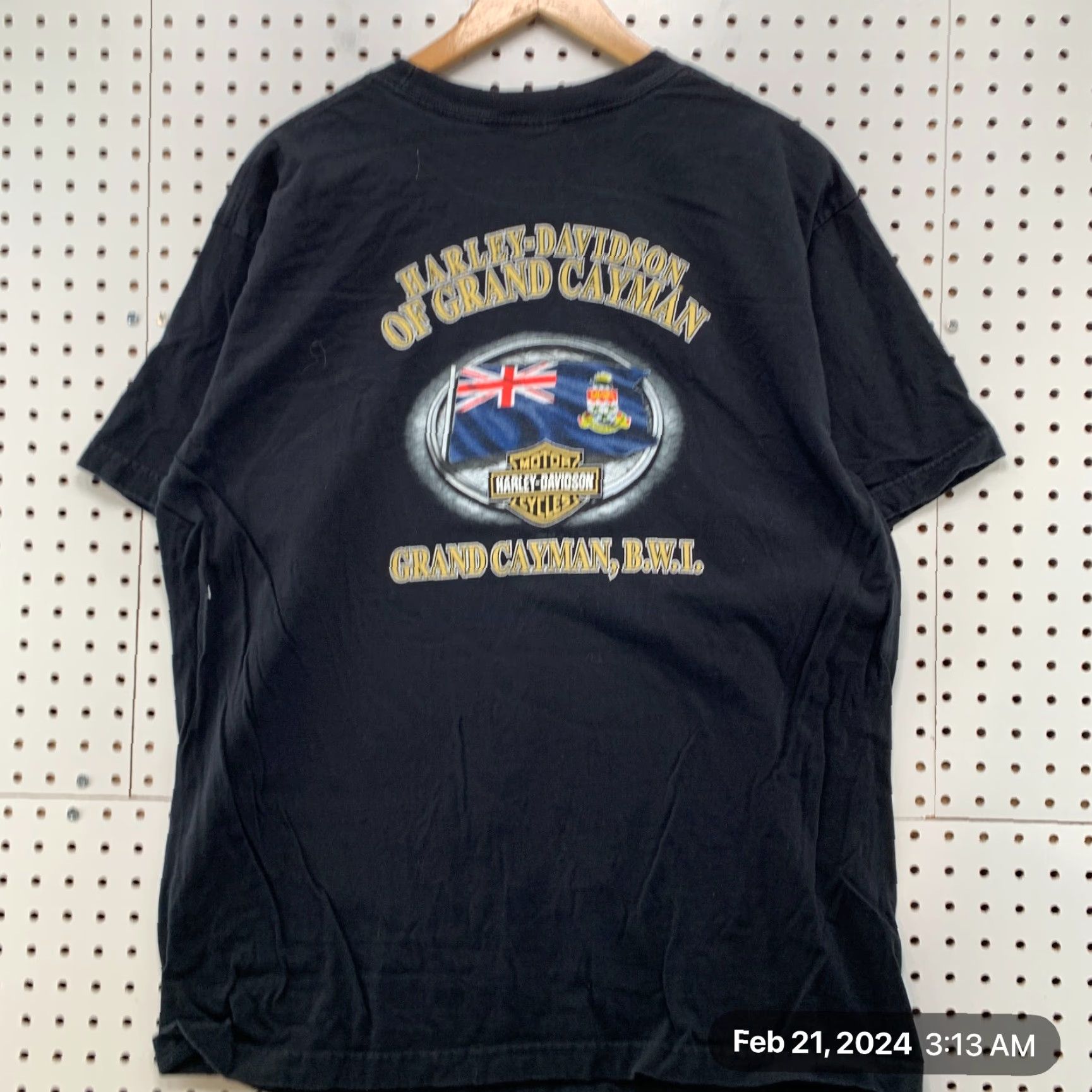 Harley Davidson VINTAGE Harley-Davidson Motorcycle Shirt Mens XL Black 22x29 Grand Cayman Size US XL / EU 56 / 4 - 2 Thumbnail