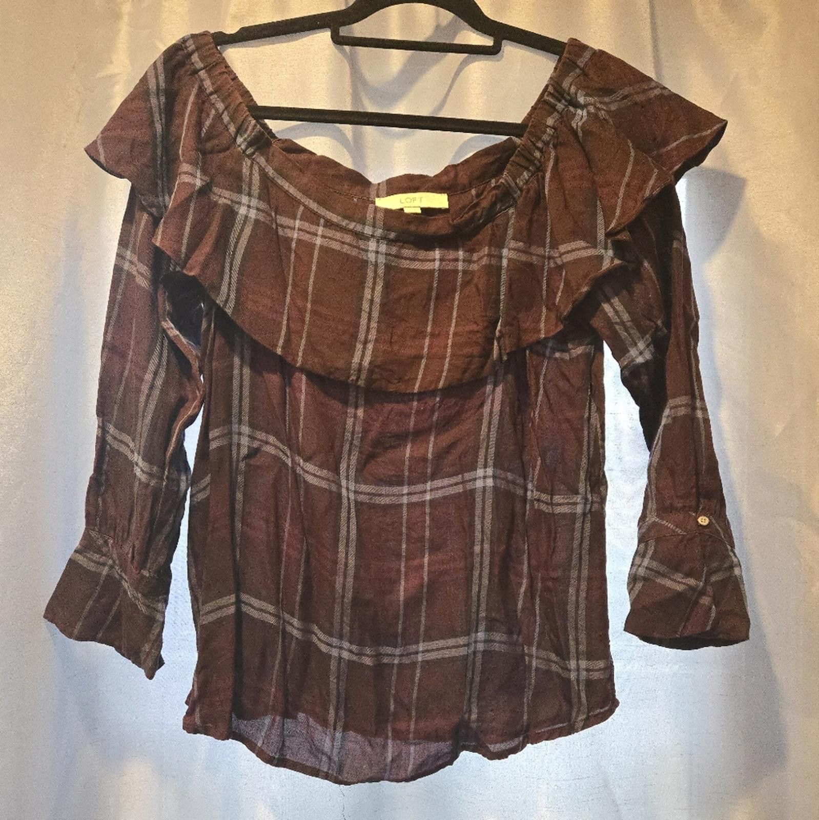 Designer Loft Plaid Blouse Size M / US 6-8 / IT 42-44 - 1 Thumbnail