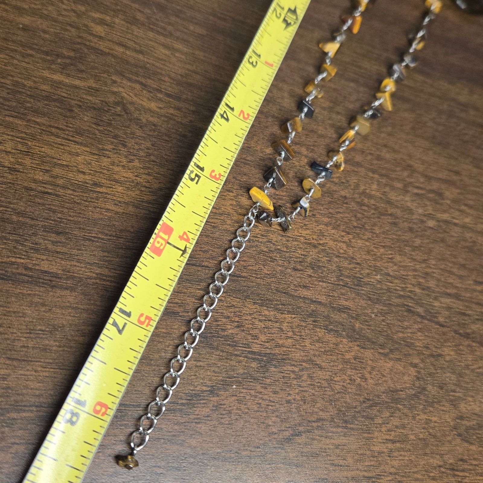 Vintage Vintage Brown Tiger Eye Beaded Necklace Large Heart Pendant Size ONE SIZE - 8 Thumbnail