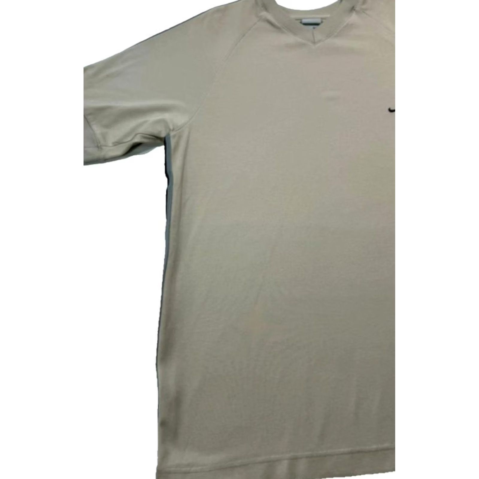 Nike Nike Men'S Beige Cotton V-Neck T-Shirt Casual Short Sleeve Tee Size L Size US L / EU 52-54 / 3 - 7 Thumbnail