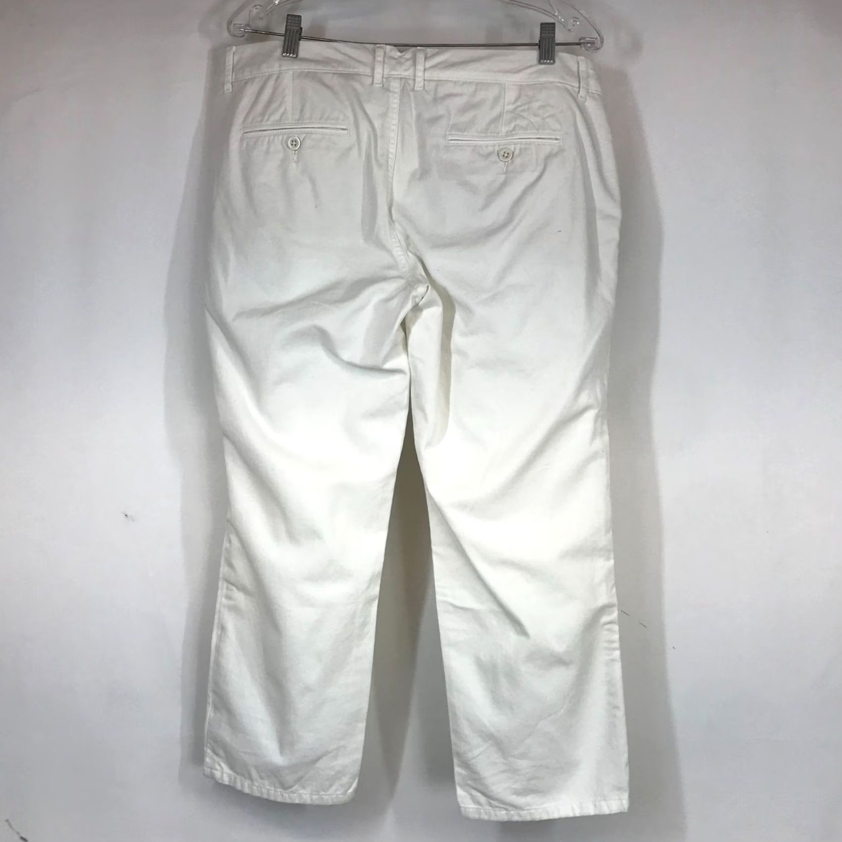 Eddie Bauer EDDIE BAUER WOMEN'S PETITE 16P WHITE COTTON CHINO PANTS Size 38" / US 16 / IT 52 - 4 Thumbnail