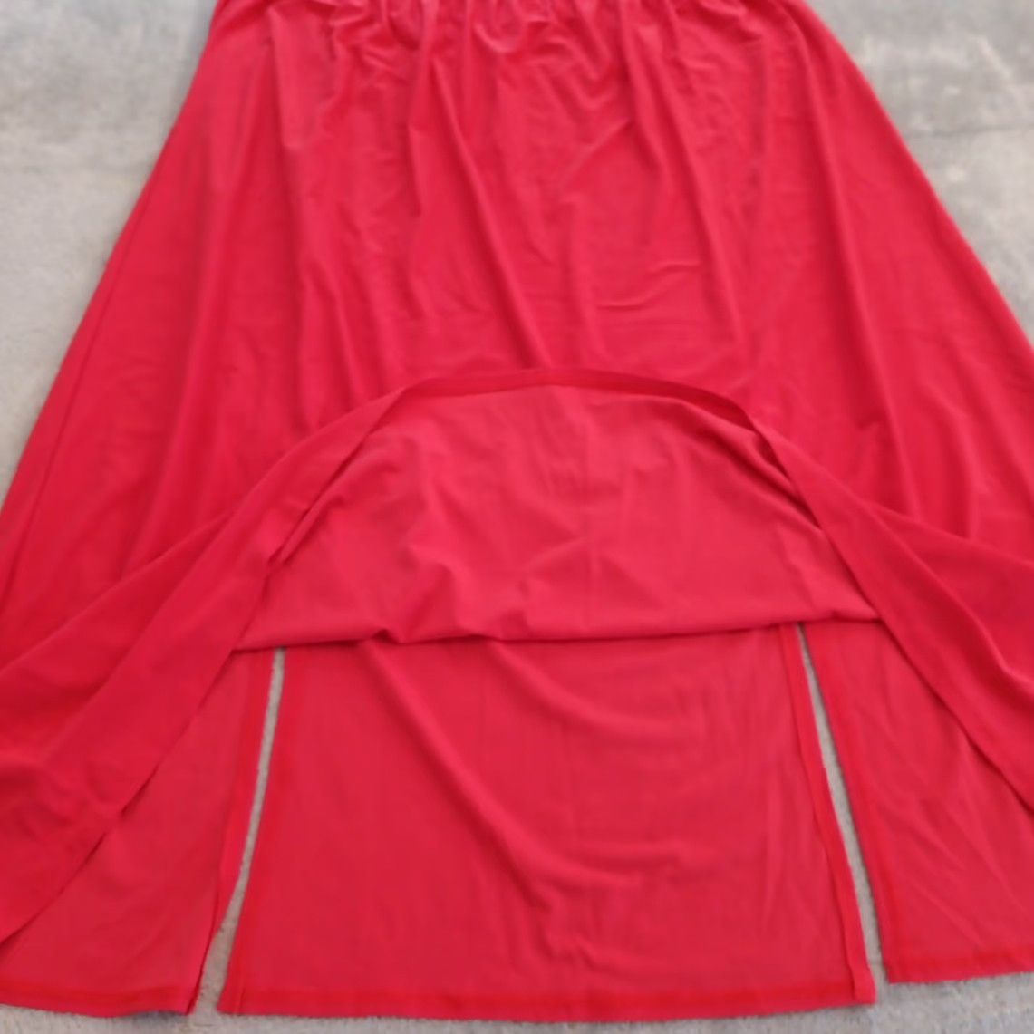 Doublet Slinky Brand Skirt Plus Size 1X Pink Maxi Long Pull On Elastic Waist Slit Women Size 40" / US 18 - 6 Thumbnail