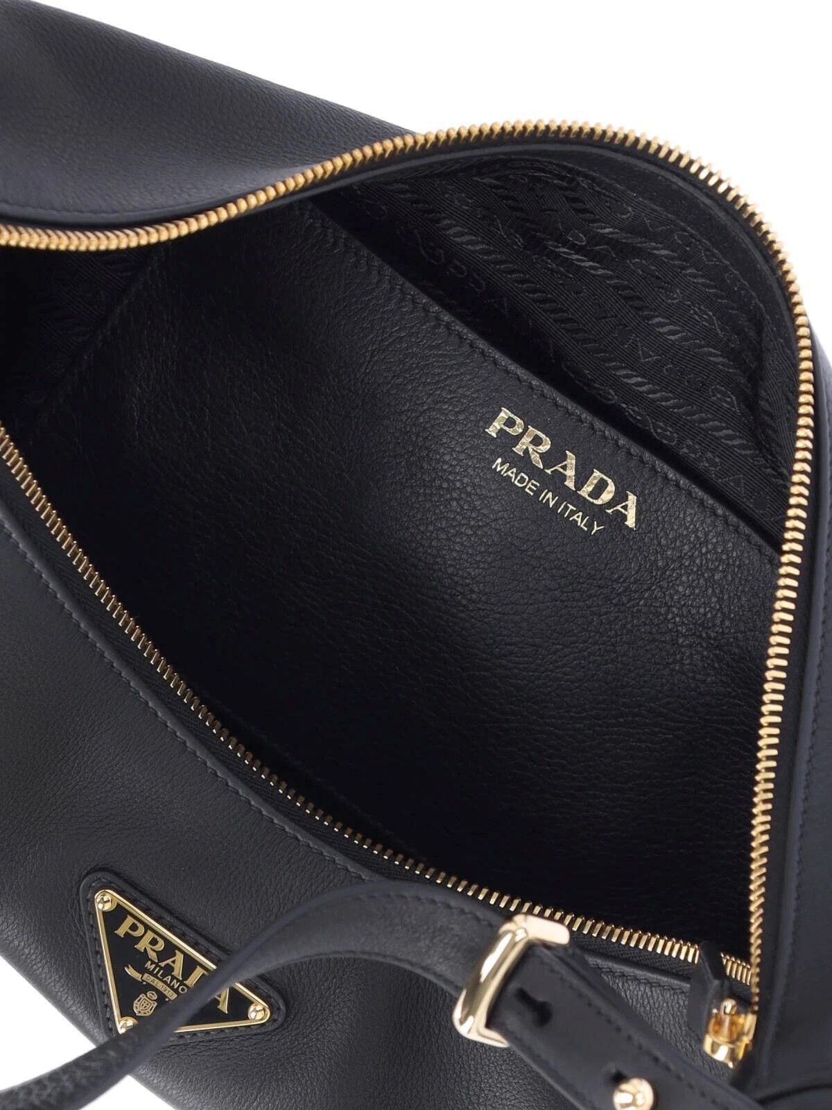 Prada PRADA Arque Large Black Leather Shoulder Bag $4200 New Auth Size ONE SIZE - 4 Thumbnail