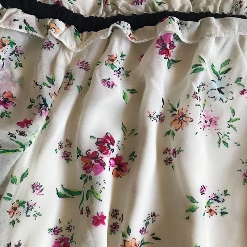Nordstrom Lily White Floral Off-the-Shoulder Crop Top | Large Size L / US 10 / IT 46 - 6 Thumbnail