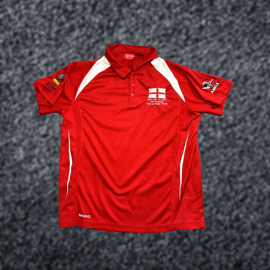 Vintage SPIRO England Classics Motocross DES National Team Mens 2XL Red Polo Shirt Shirt Mens Red 2XL England DES National Team Spiro Size US XXL / EU 58 / 5 - 1 Thumbnail
