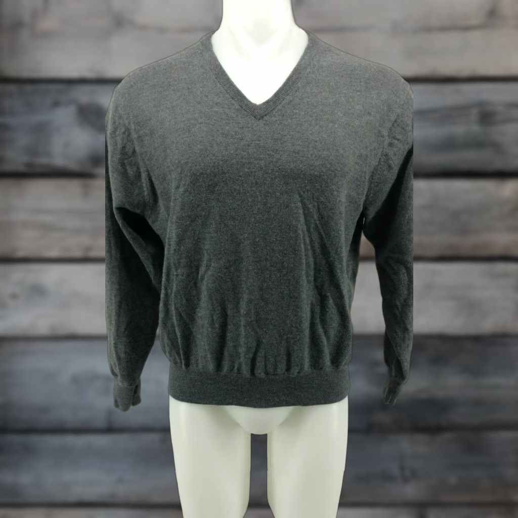 Peter Millar Peter Millar Sweater Men's XL Merino Wool Gray V-Neck Casual Shirt Size US XL / EU 56 / 4 - 1 Thumbnail