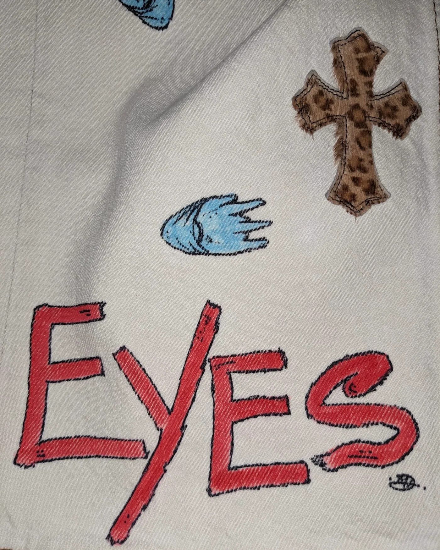 Chrome Hearts × Matty Boy Chrome Hearts Matty Boy 1/1 Custom Painted Cross Patch Jeans Size US 36 / EU 52 - 10 Thumbnail