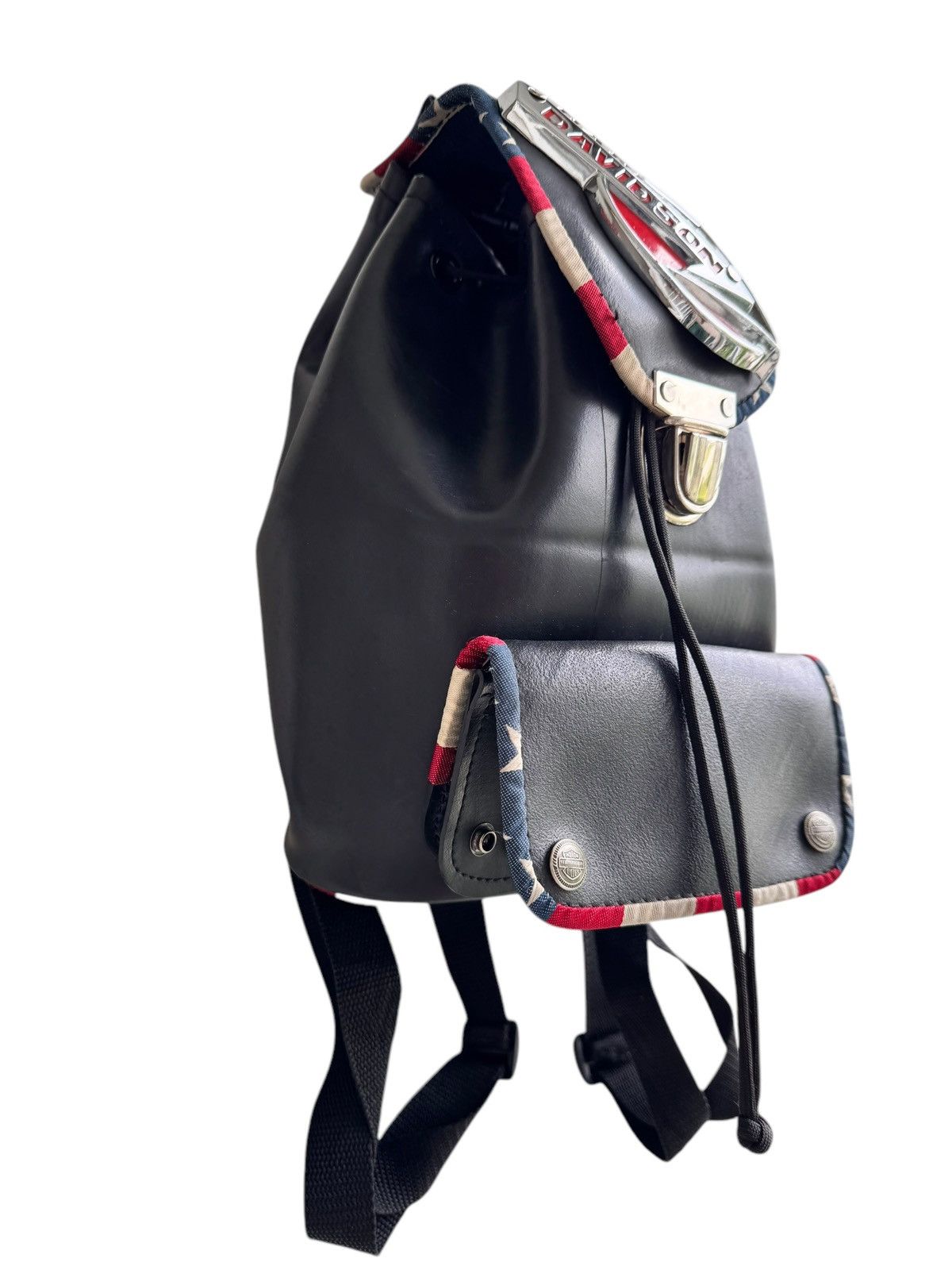 Harley Davidson Vintage Harley Davidson Black Rubber Denim Bagpack Unique Size ONE SIZE - 4 Thumbnail