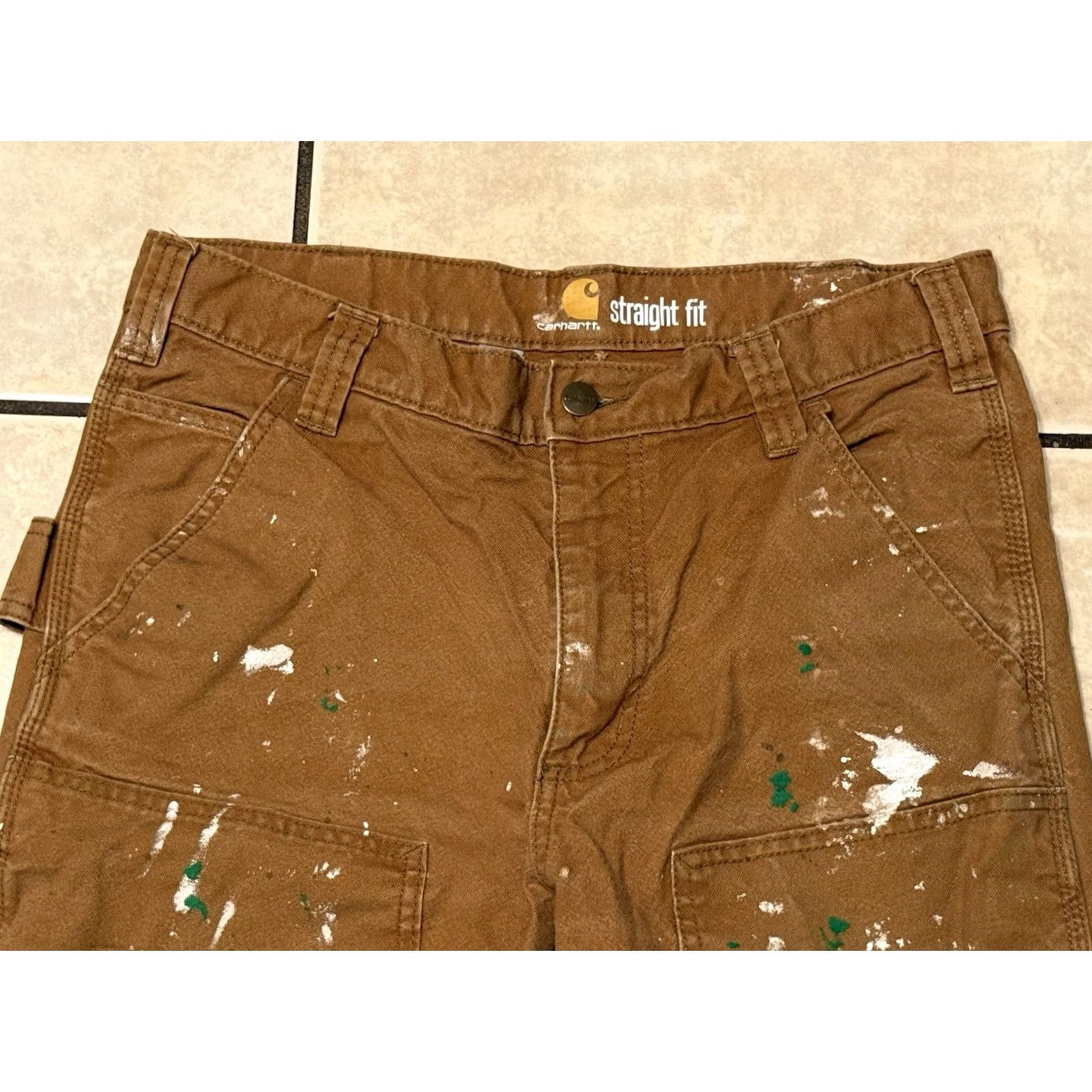 Carhartt VINTAGE Philadelphia Eagles Paint Splatter Carhartt Double Knee Canvas Work Pants 32x34 Size US 32 / EU 48 - 3 Thumbnail