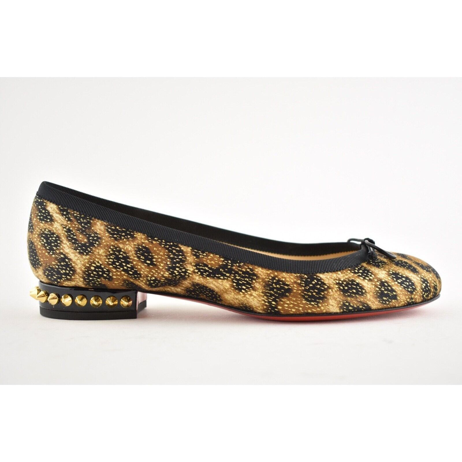 Christian Louboutin Christian Louboutin La Massine Black Gold Leopard Spike Size US 5 / IT 35 - 2 Thumbnail