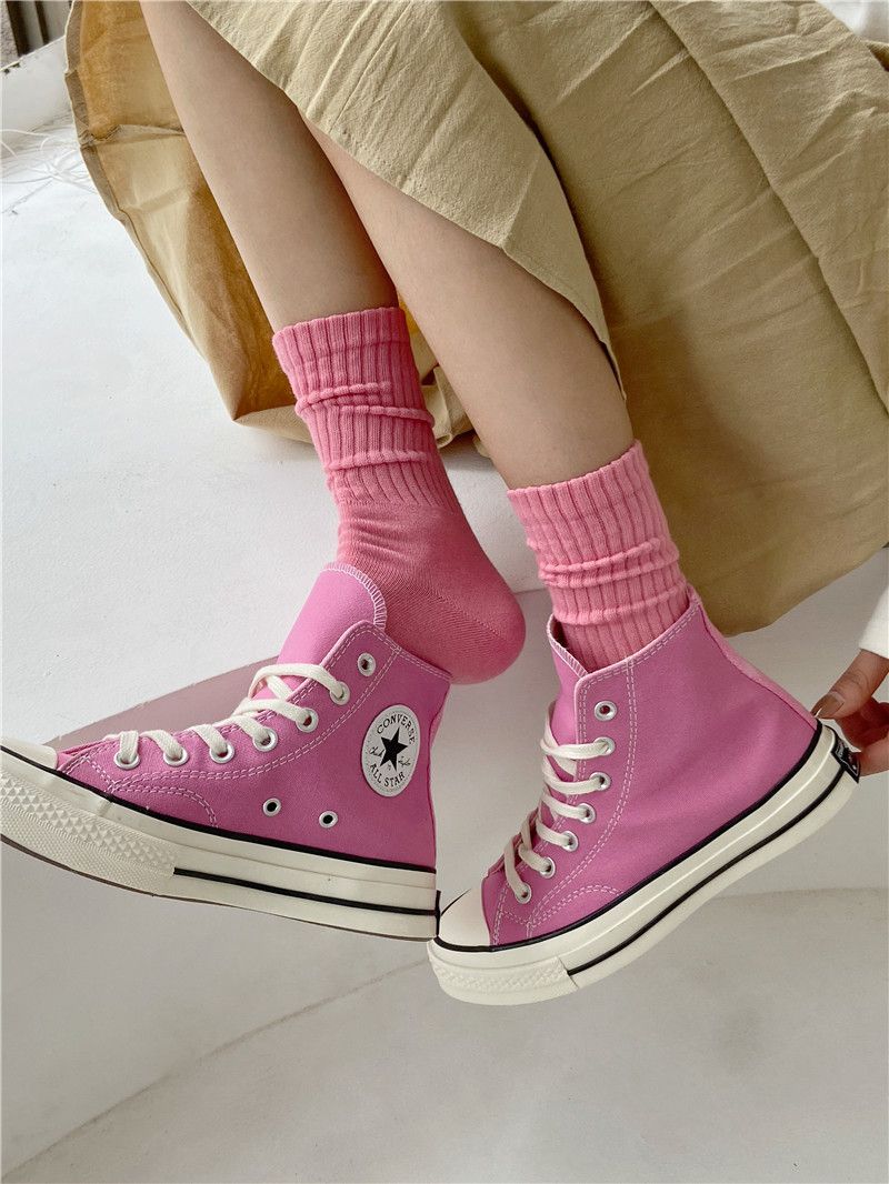 Designer × Japanese Brand Funny Socks Cotton Embroidery Letter Size ONE SIZE - 2 Thumbnail