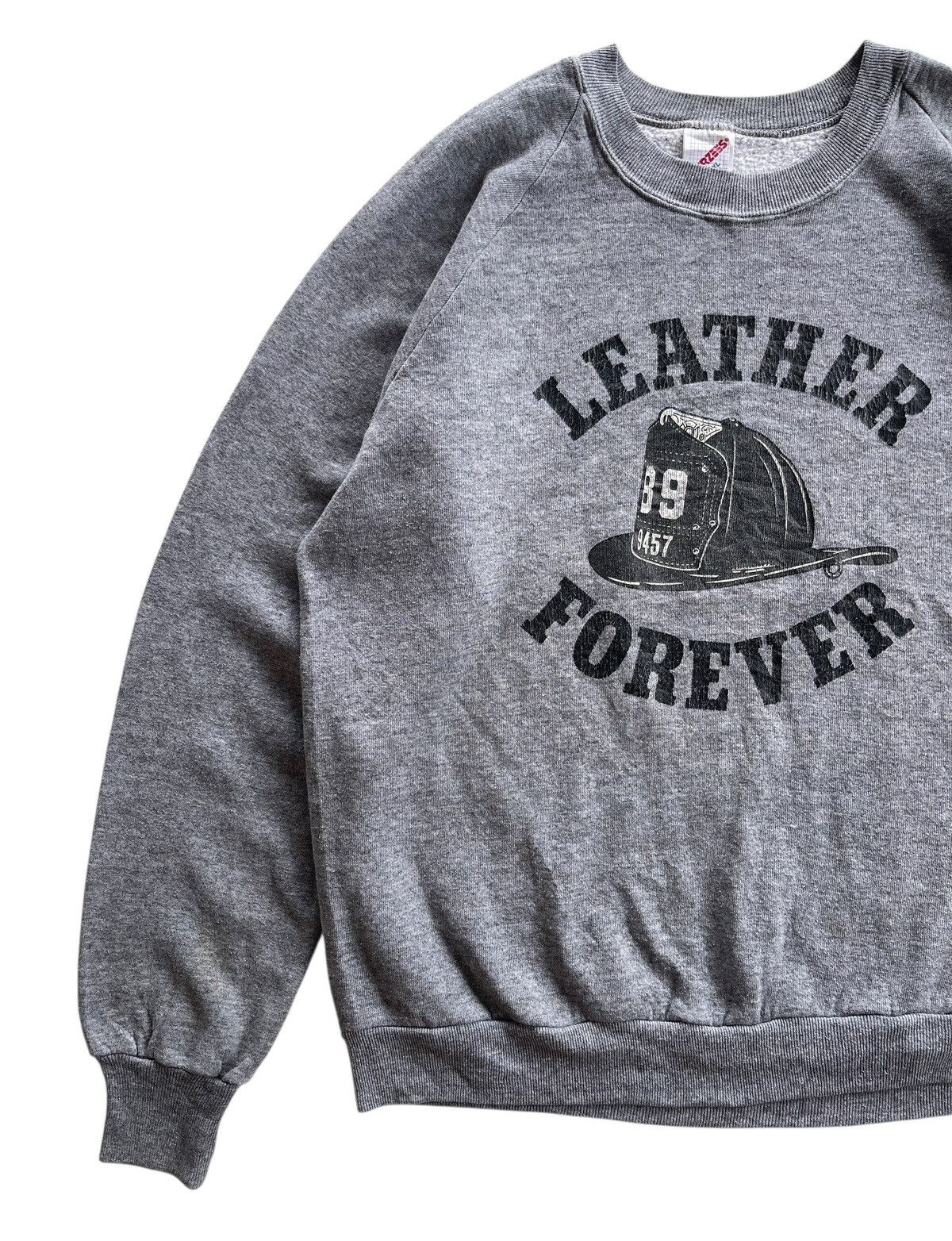 Vintage 80s Jerzees Crewneck Leather Forever Sweatshirt Size US XL / EU 56 / 4 - 4 Thumbnail
