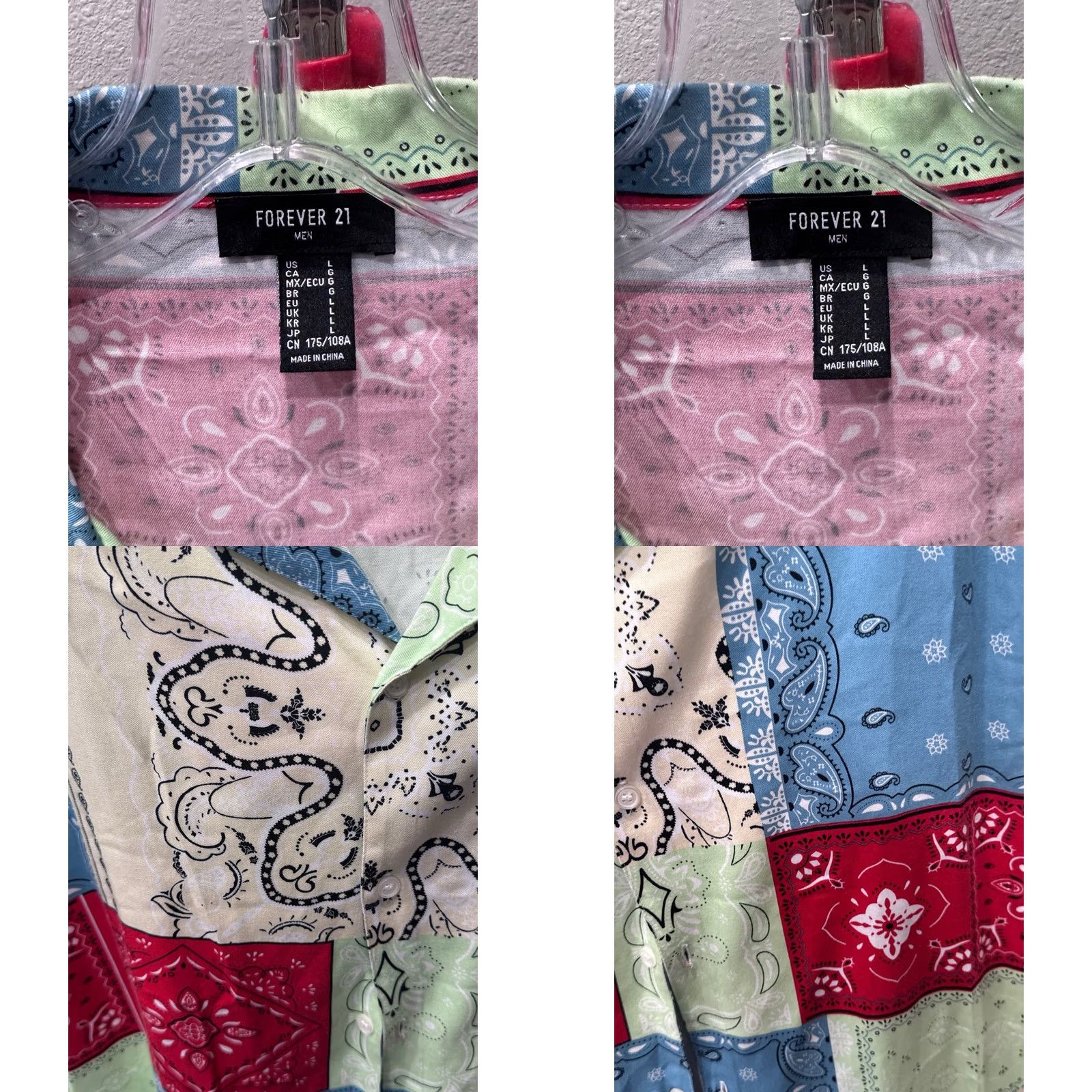 Forever 21 Forever 21 Retro Paisley Patch Work Large L SHORT SLEEVE BUTTON UP SHIRT Size US L / EU 52-54 / 3 - 8 Thumbnail