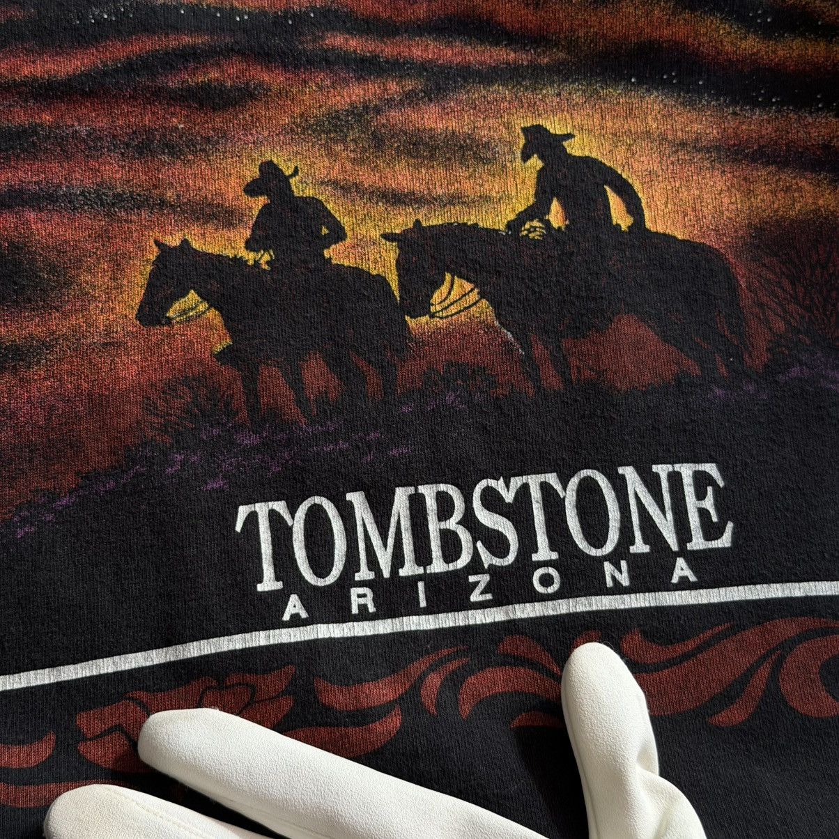 Vintage 90s Tombstone Arizona Western Aop Single Stitch Tee in Black, Men's — image 4 of 6