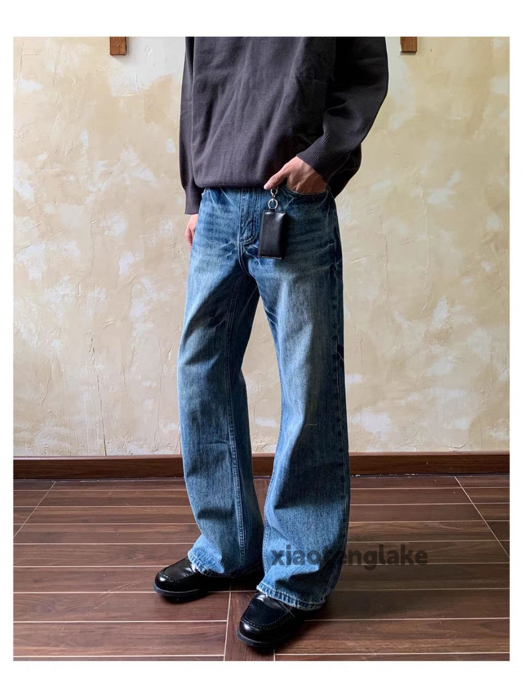 Jean Custom Vintage washed faded cleanfit yuppie y2k jeans Size US 33 - 1 Thumbnail