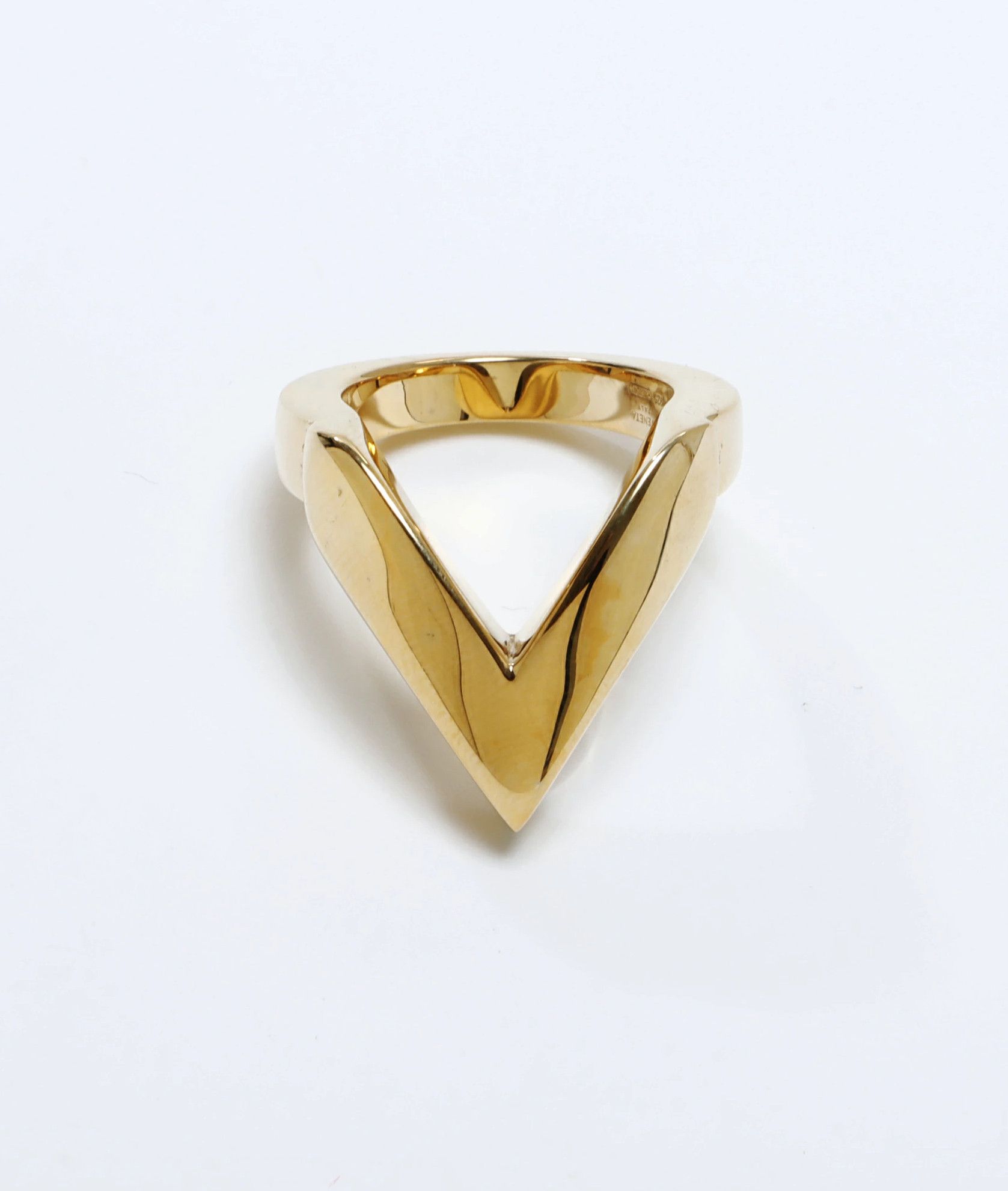 Bottega Veneta BOTTEGA VENETA gold plated silver triangle signet ring 7 15 Size ONE SIZE - 1 Thumbnail