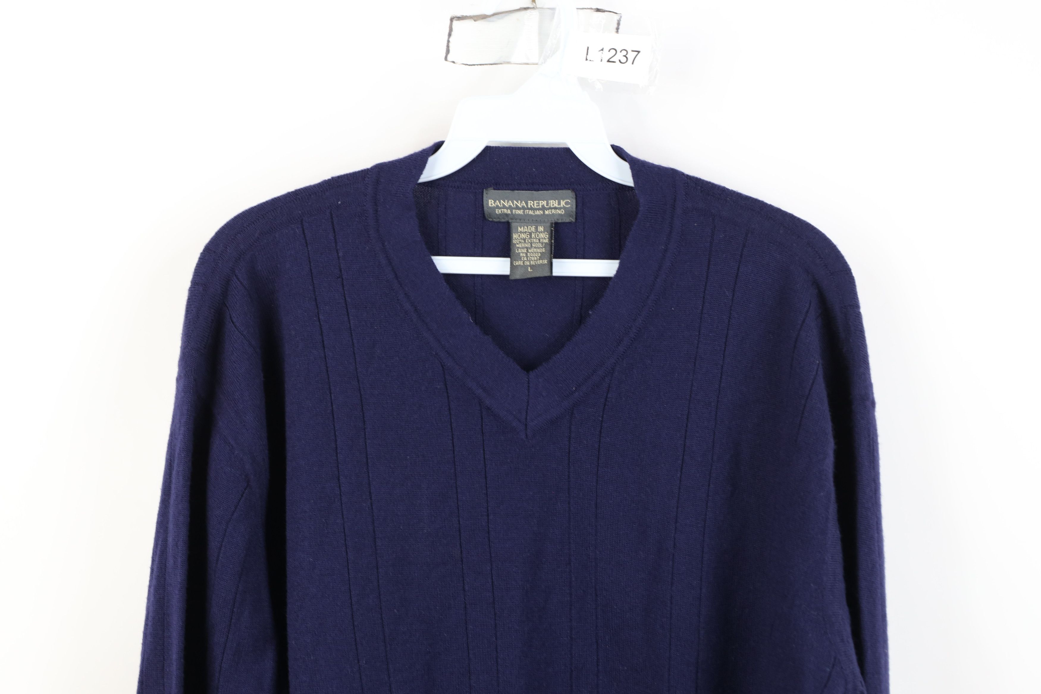 Banana Republic Vintage Y2K 2000 Banana Republic Merino Wool Ribbed Sweater Size US L / EU 52-54 / 3 - 2 Thumbnail