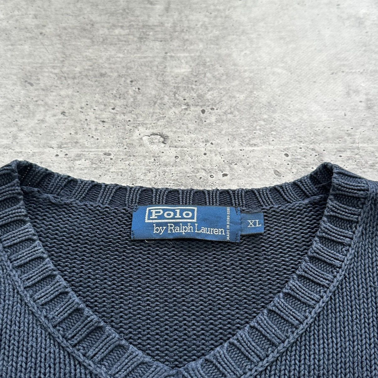 Vintage Vintage Polo Ralph Lauren Knitted Sweater Navy Blue Men’s Size US XL / EU 56 / 4 - 7 Thumbnail