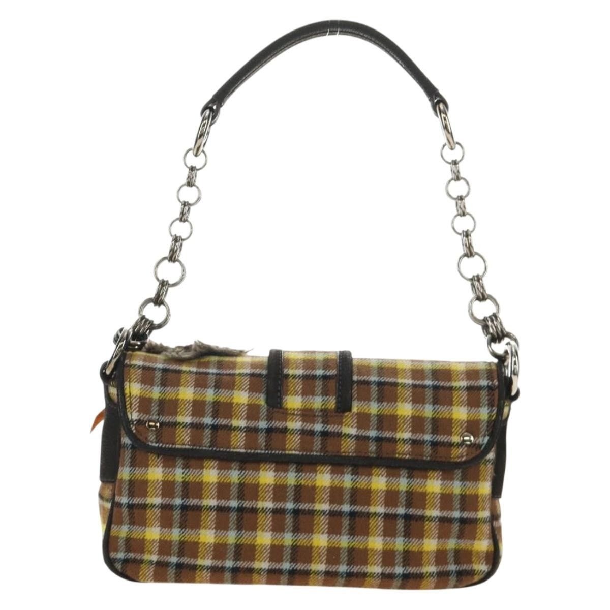 Prada Prada Canvas Chain Shoulder Bag Brown Size ONE SIZE - 2 Thumbnail