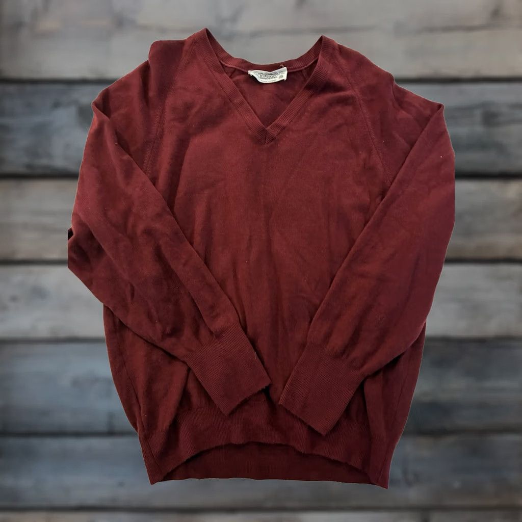Vintage Tekau Pullover Shirt Mens 2XL Red Henley 100% Wool Long Sleeve Shirt Size XXL / US 16-18 / IT 52-54 - 1 Thumbnail