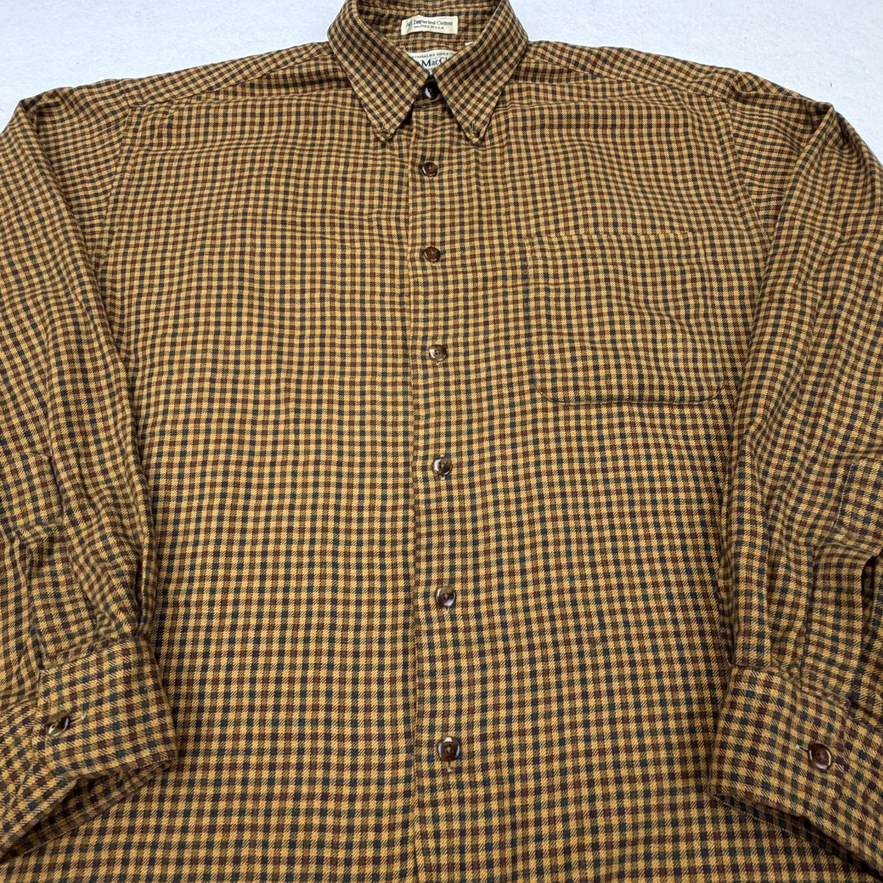 Vintage VINTAGE F.A. MacCluer Shirt Mens Large Brown Check Flannel Made USA Button Down Size US L / EU 52-54 / 3 - 3 Thumbnail