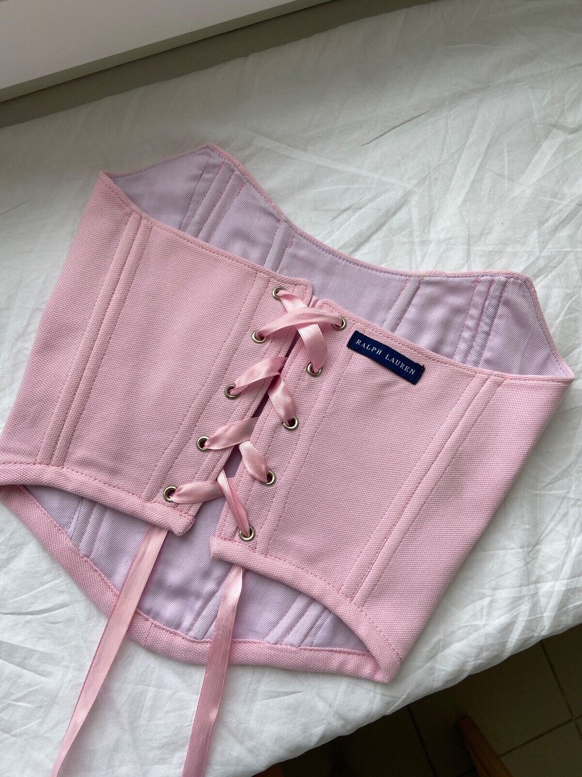 Handmade Handmade Polo Ralph Lauren Pink Women's Tank Crop Top Corset Size S / US 4 / IT 40 - 9 Thumbnail