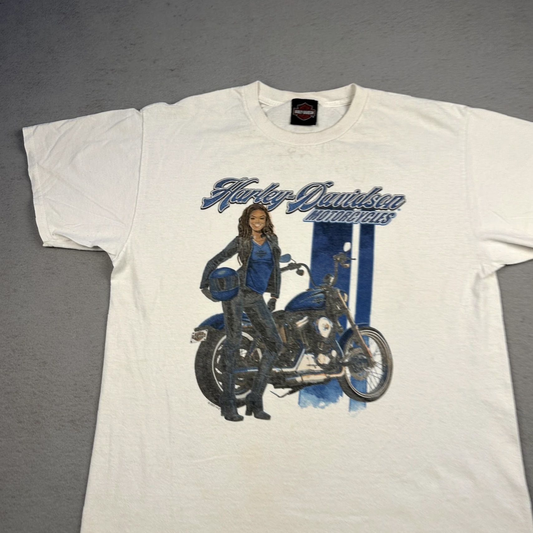 Harley Davidson Harley-Davidson Shirt Mens Large White Motorcycle Skull Graphic Print Back Newnan Size US L / EU 52-54 / 3 - 2 Thumbnail