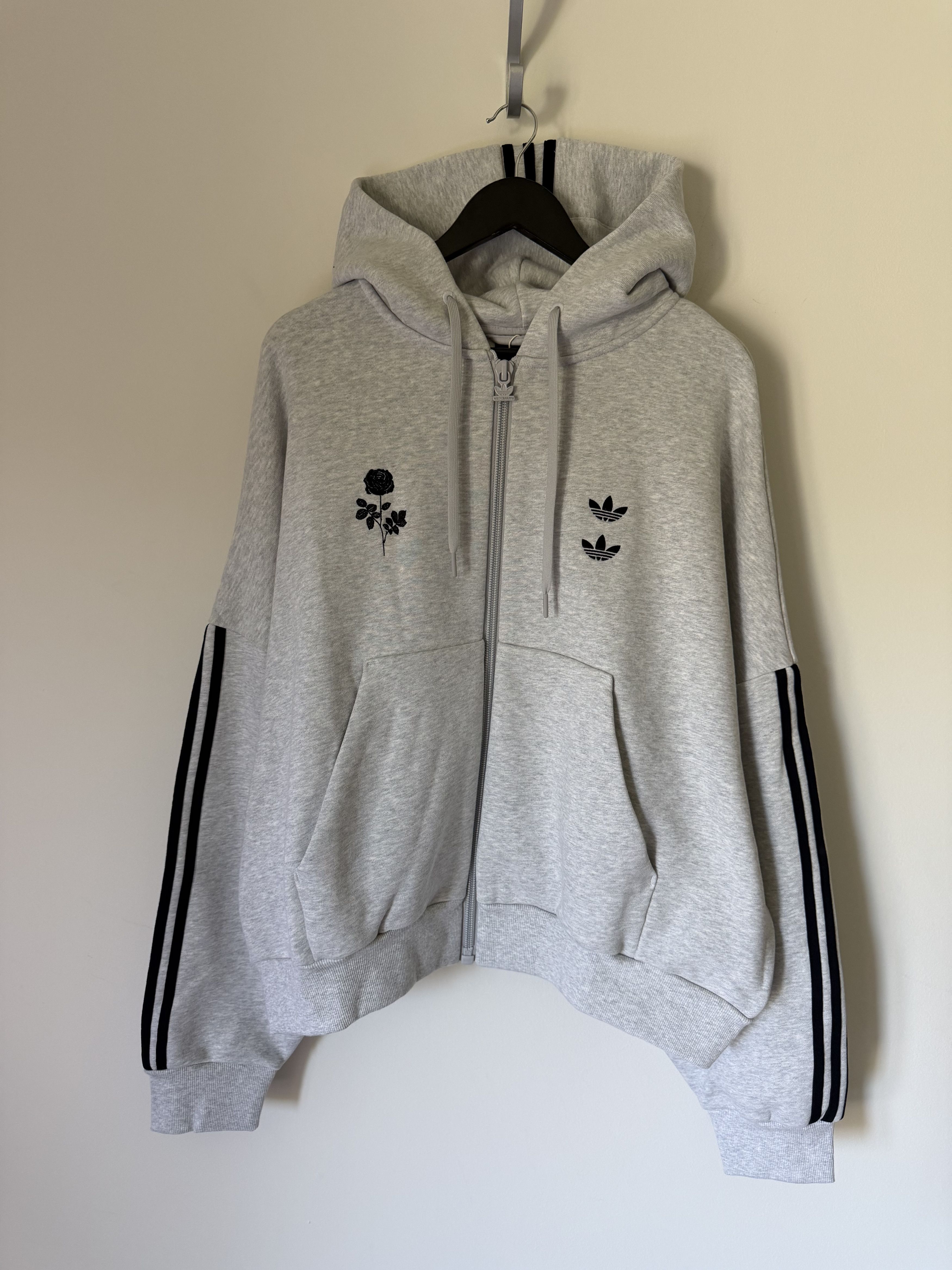 Adidas × Willy Chavarria Willy Chavarria Adidas Full Zip Hoodie in Gray Size US L / EU 52-54 / 3 - 1 Thumbnail