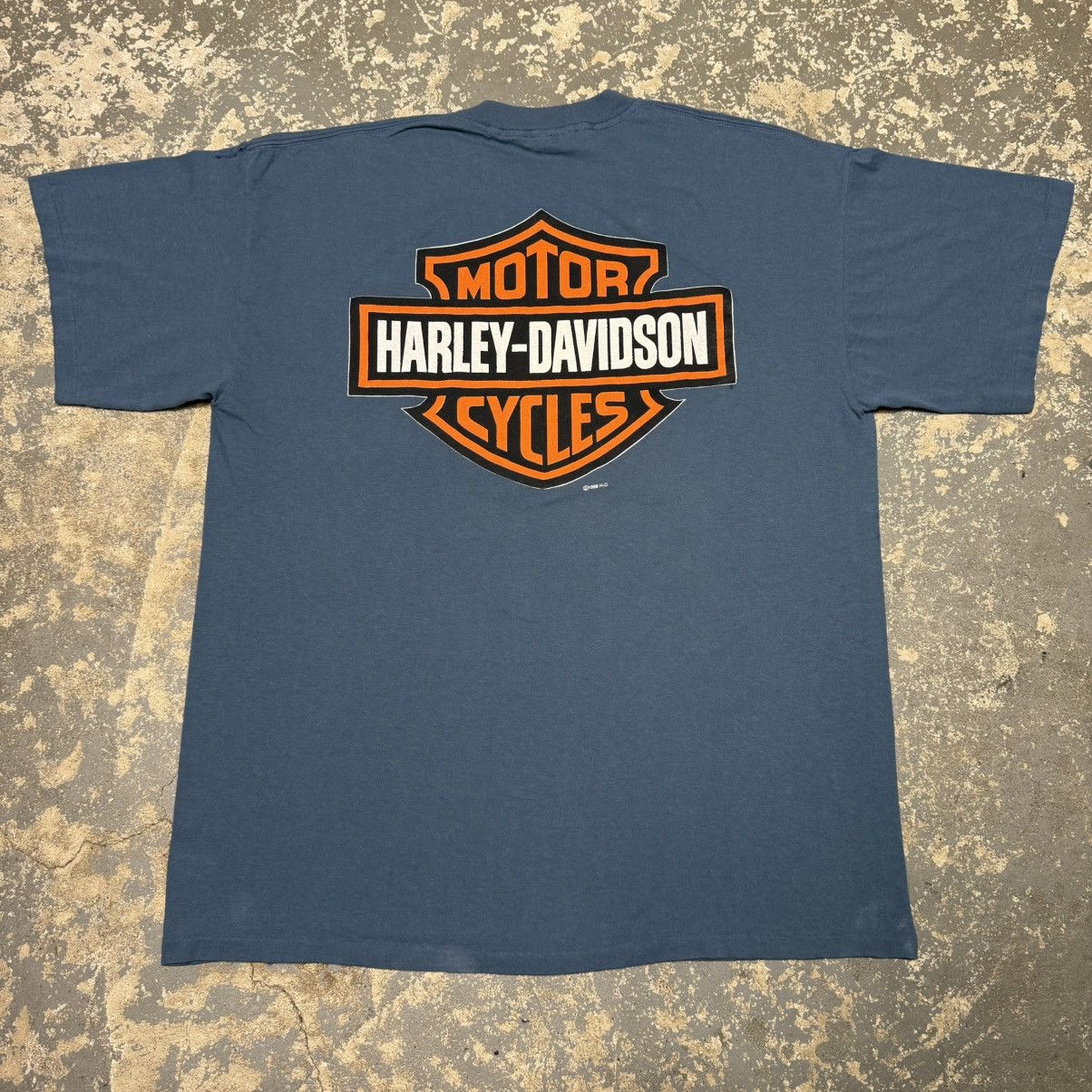 Vintage Vintage Harley Davidson Home Of The Brave Eagle Tshirt Size US XL / EU 56 / 4 - 5 Thumbnail