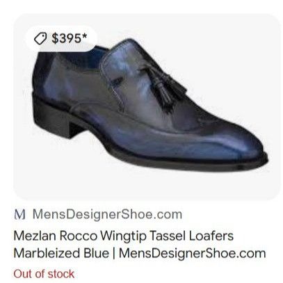 Mezlan Mezlan Custom Marbleized Blue Leather Dress Shoe 8.5 Wingtip Size US 8.5 / EU 41-42 - 9 Thumbnail