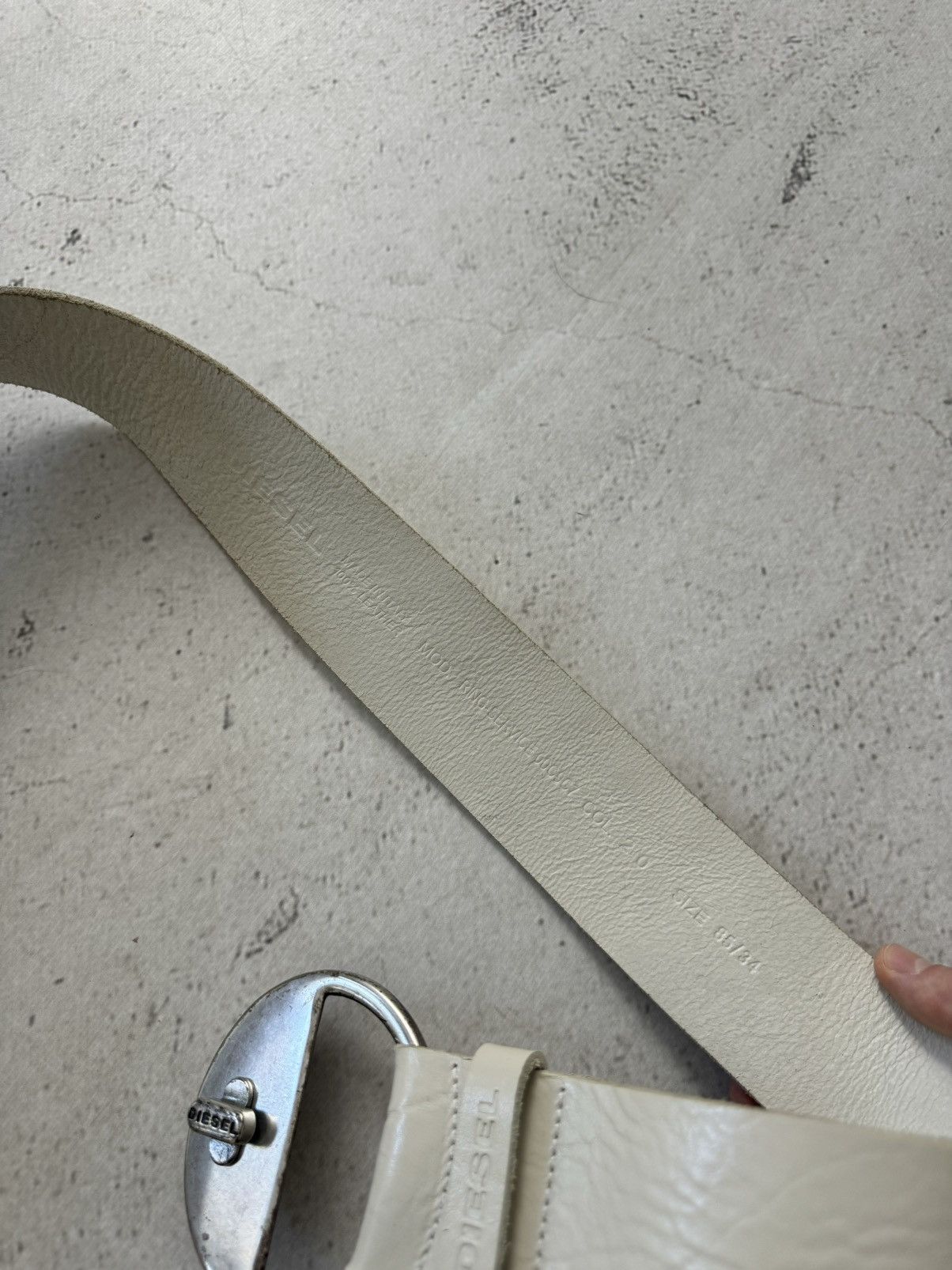 Diesel × Vintage Diesel Vintage Avantgarde Y2K Crazy Real Leather Belt Size ONE SIZE - 3 Thumbnail