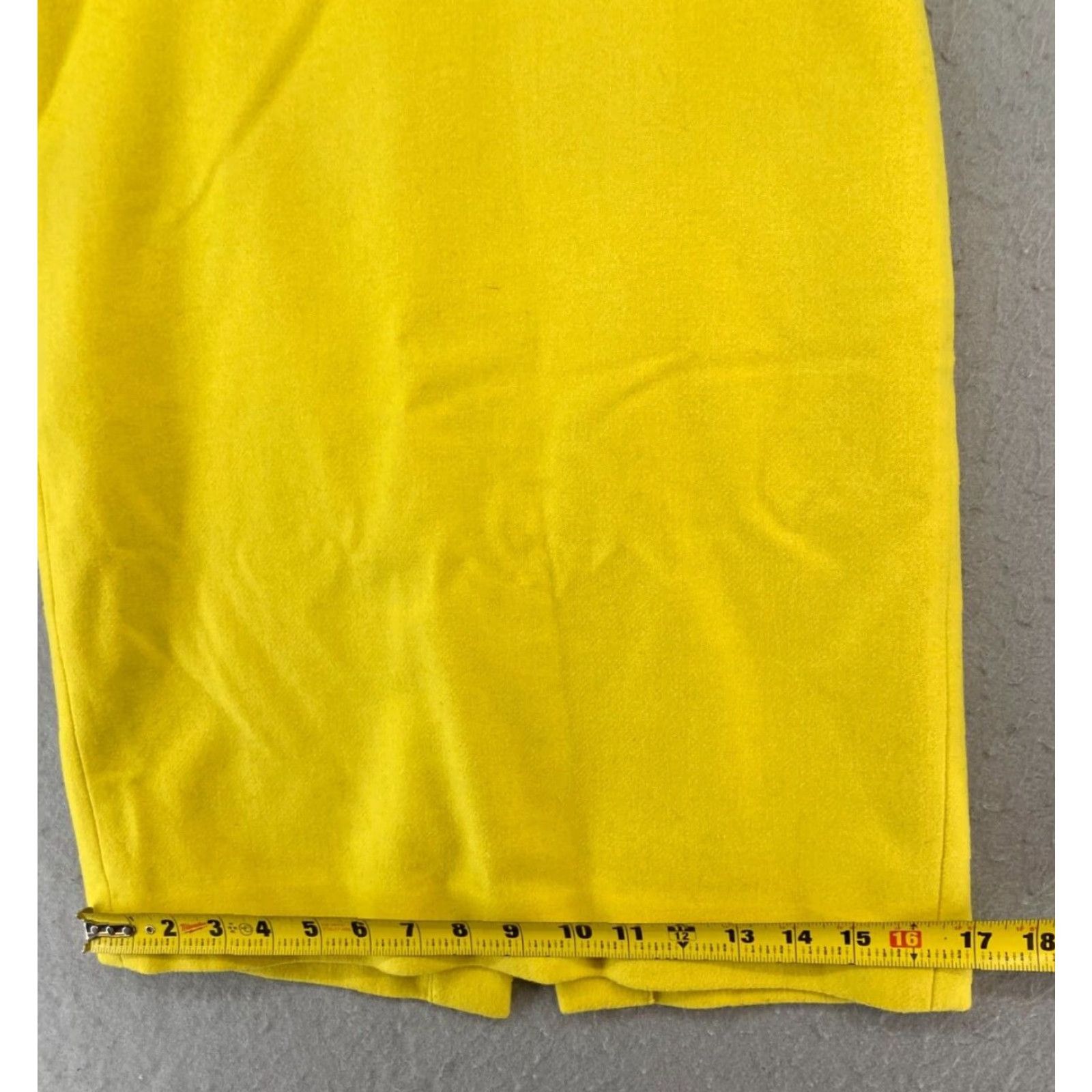 J.Crew J.CREW Women's Pencil Skirt 0 Yellow Knee Length Solid Wool Blend Business Casual Size 25" / US 0 / IT 36 - 3 Thumbnail