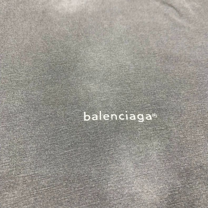 Balenciaga Balenciaga Washed Grey Small Logo Short Sleeve Size US M / EU 48-50 / 2 - 8 Thumbnail