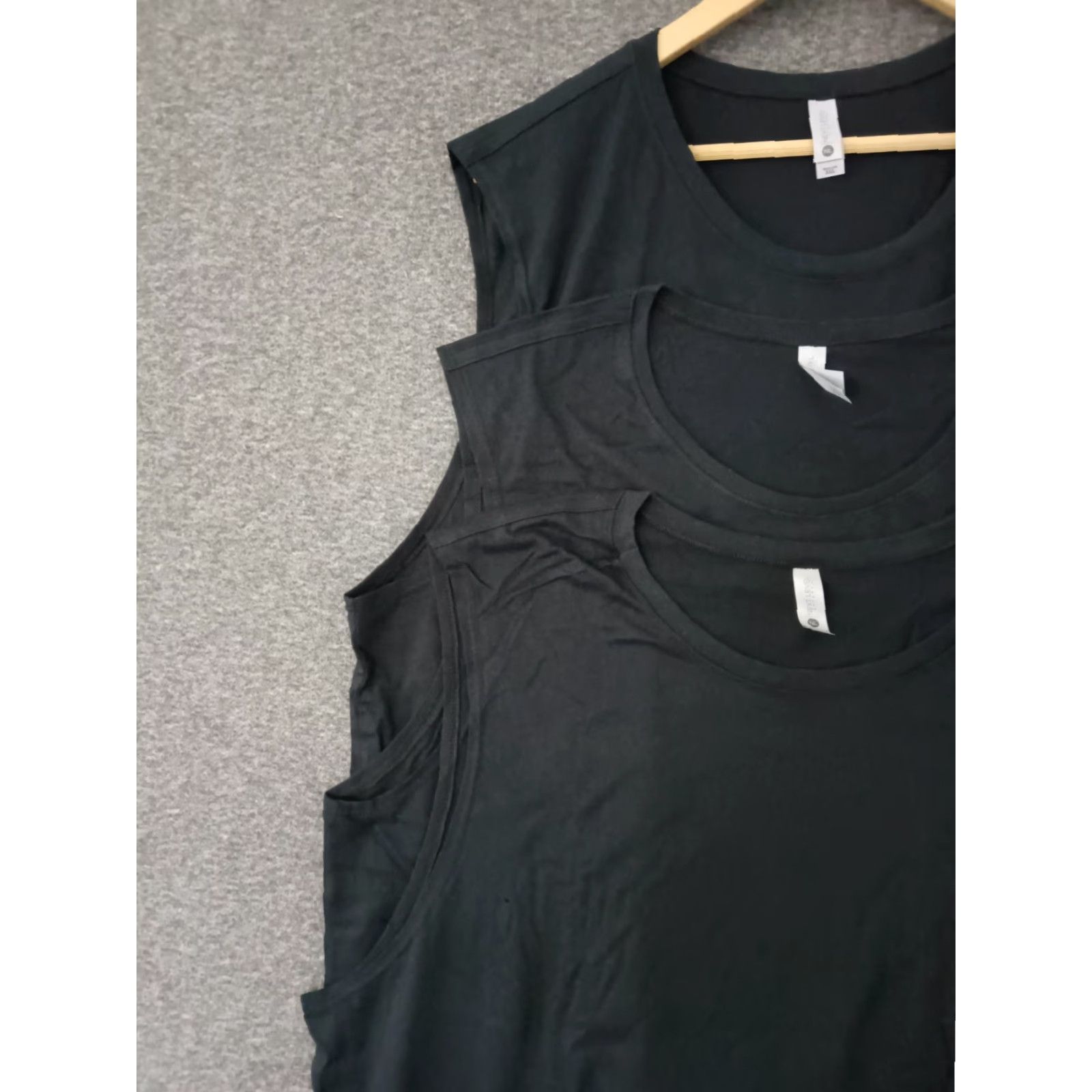 Next Level Next Level 3-Pack Men XXL Black Cotton Pullover Muscle Tank Top Shirt Size US XXL / EU 58 / 5 - 6 Thumbnail