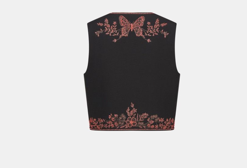 Dior o1w1db10425 411G09U Vest in Black & Coral Size L / US 10 / IT 46 - 2 Thumbnail