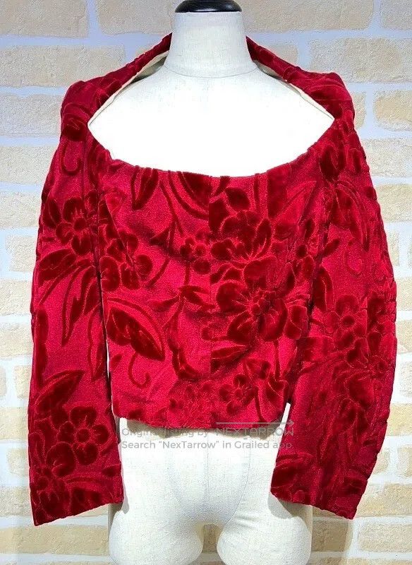 Comme des Garcons Comme des Garcons Red floral velvet design top Size S / US 4 / IT 40 - 1 Thumbnail
